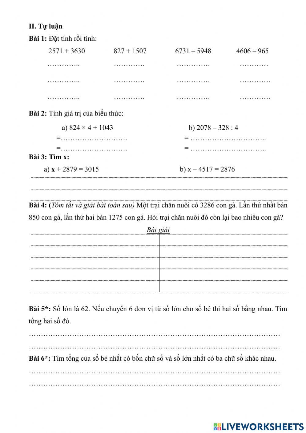 Phiếu ôn cuối tuần 24