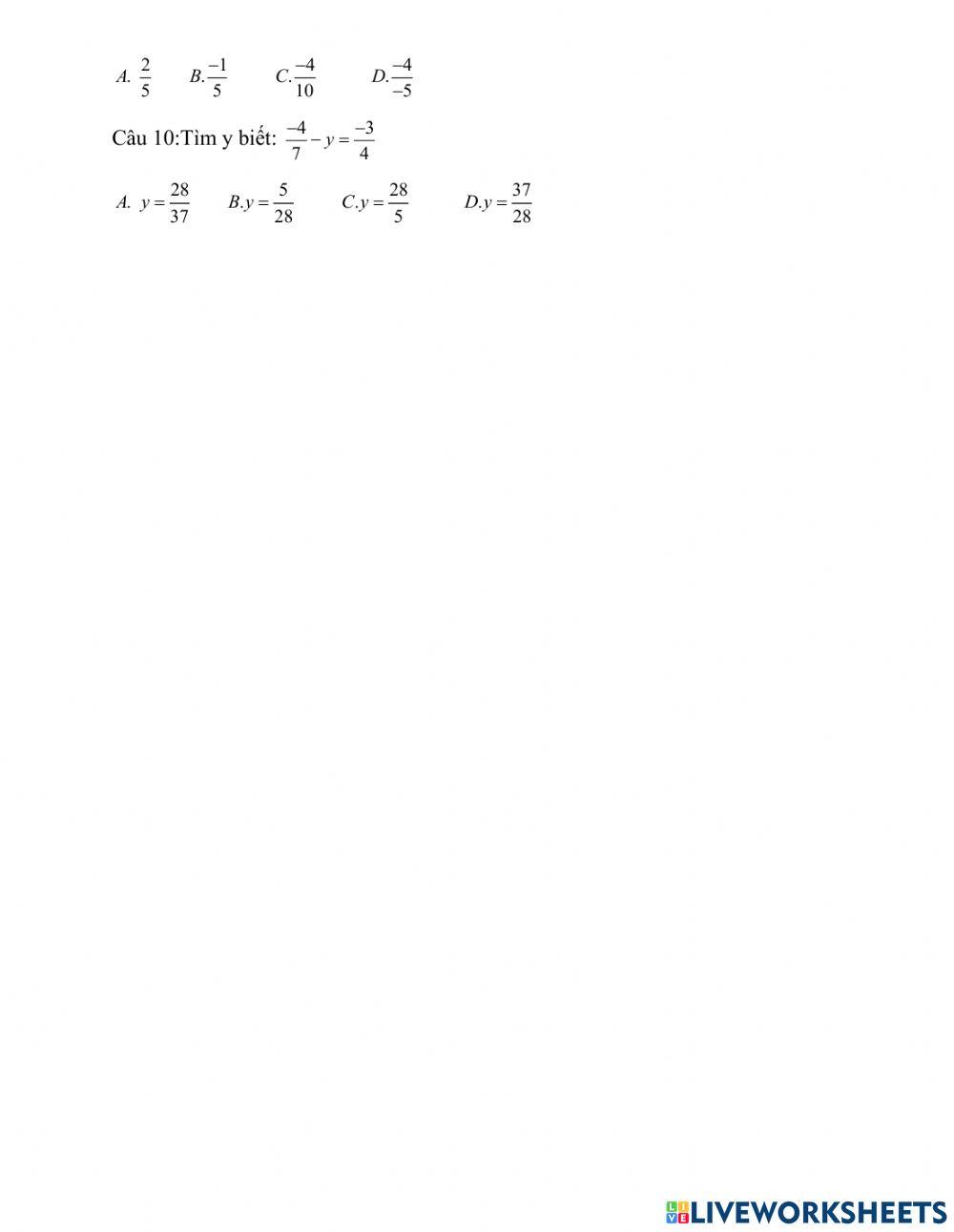 Kiểm tra 15 p toán 6 tập 2