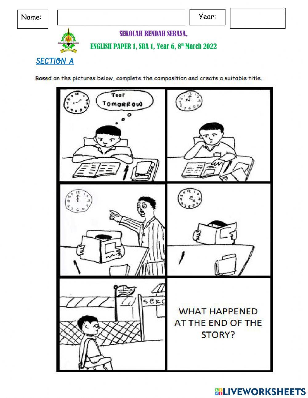 English test paper year 6