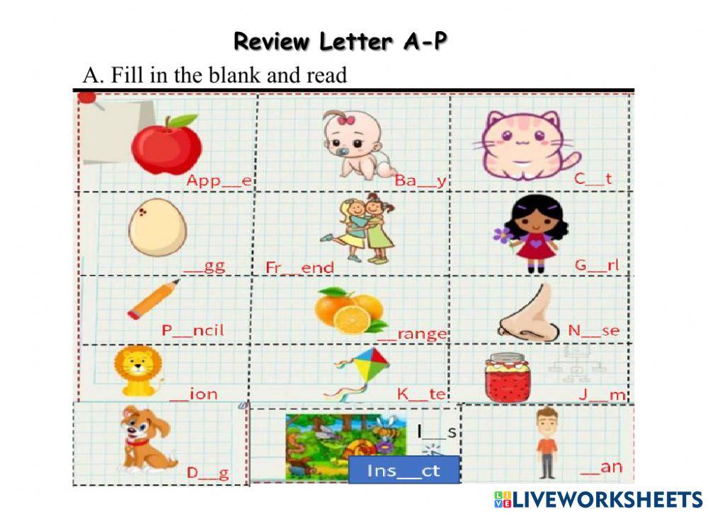 Everybody up starter review letters A-P