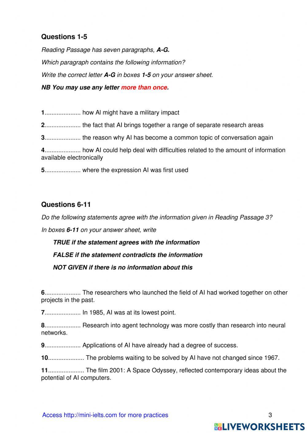 READING: The Return of Artificial Intelligence