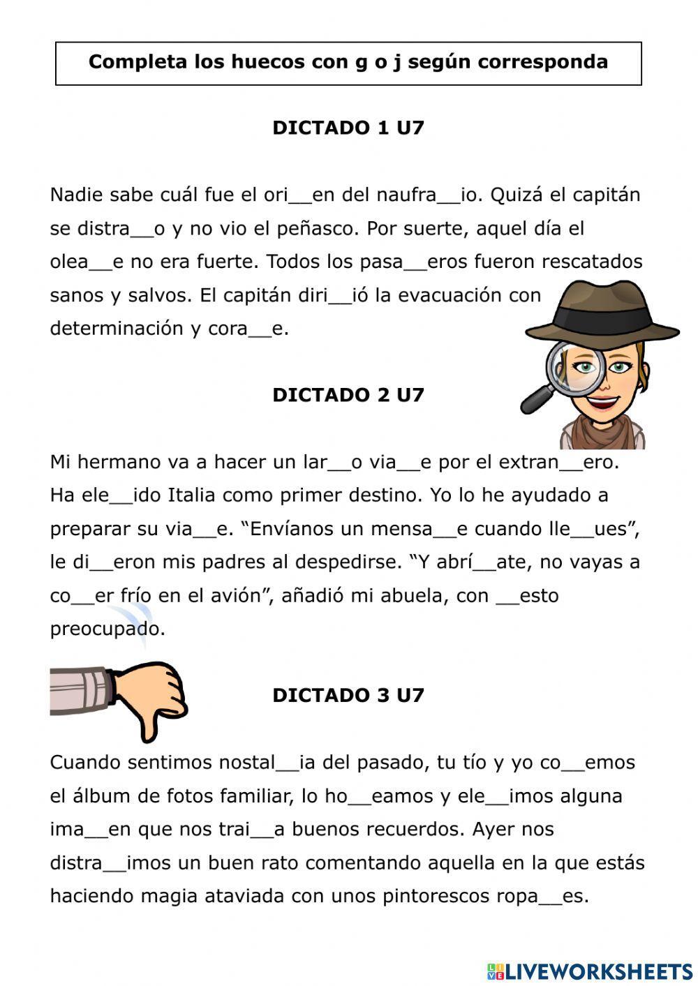 Palabras con G y J Palabras con G y J