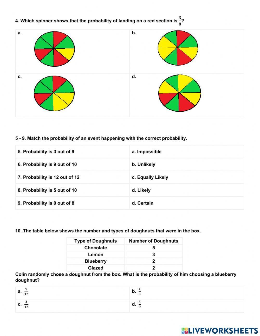 Probability Classwork