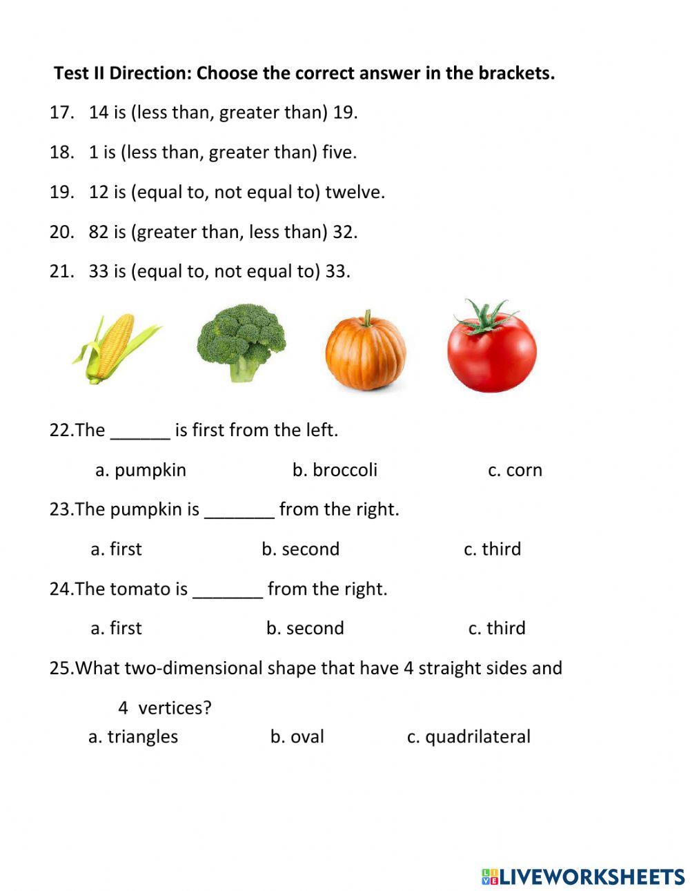 Final Exam in Math 1-5