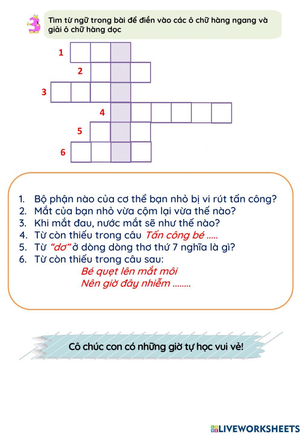 Phiếu cuối tuần 25 môn Tiếng Việt