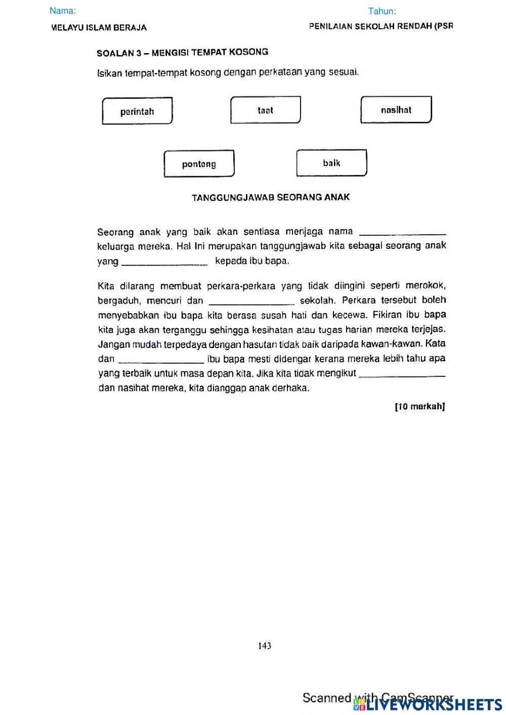 Mengisi tempat kosong