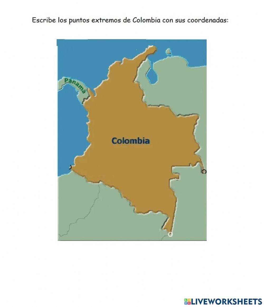 Coordenadas y límites de Colombia