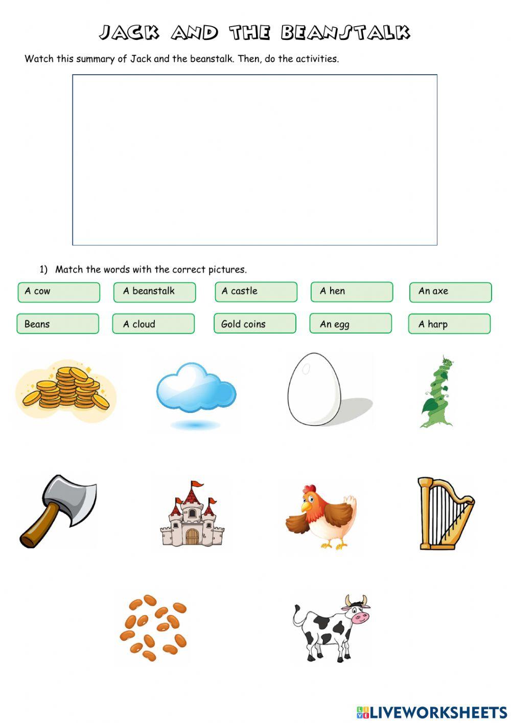 Jack and the beanstalk worksheet for Primary school Live Worksheets Jack and the beanstalk worksheet for Primary school Live Worksheets