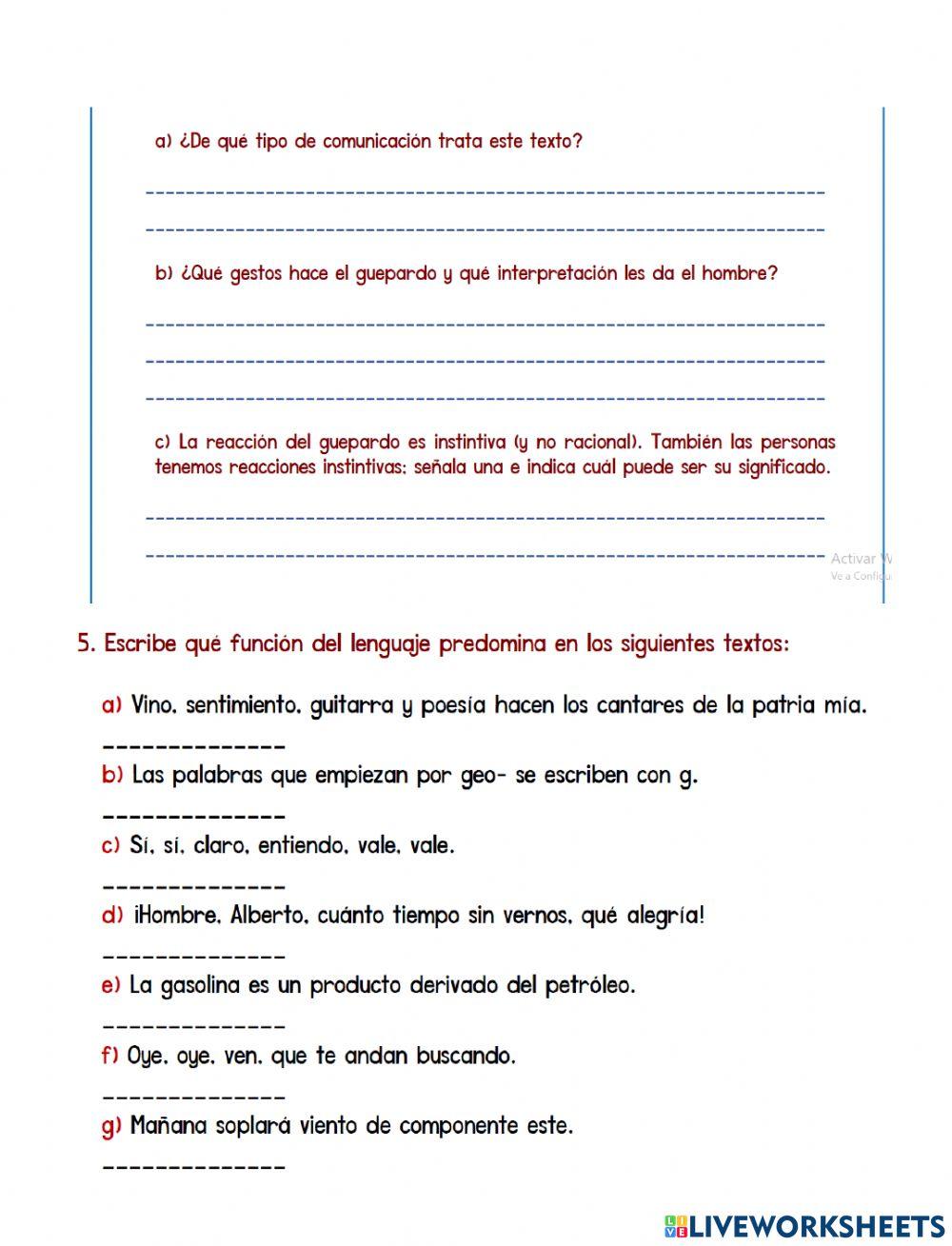 La comunicación y funciones del lenguaje