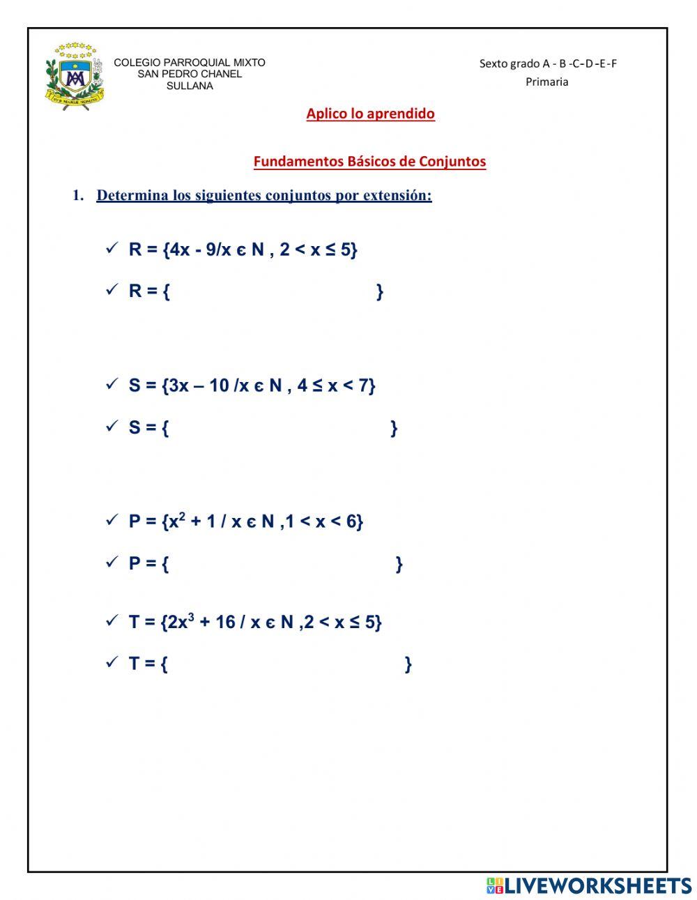 Determinacion de conjuntos