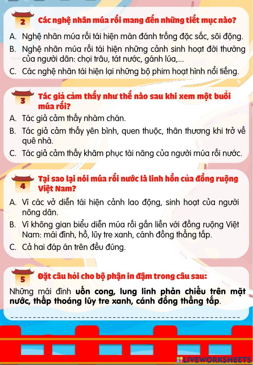 Bài tập Tiếng Việt cuối tuần 23