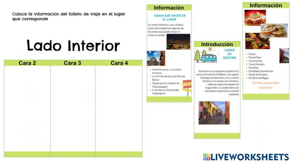 Parte interior de los folletos