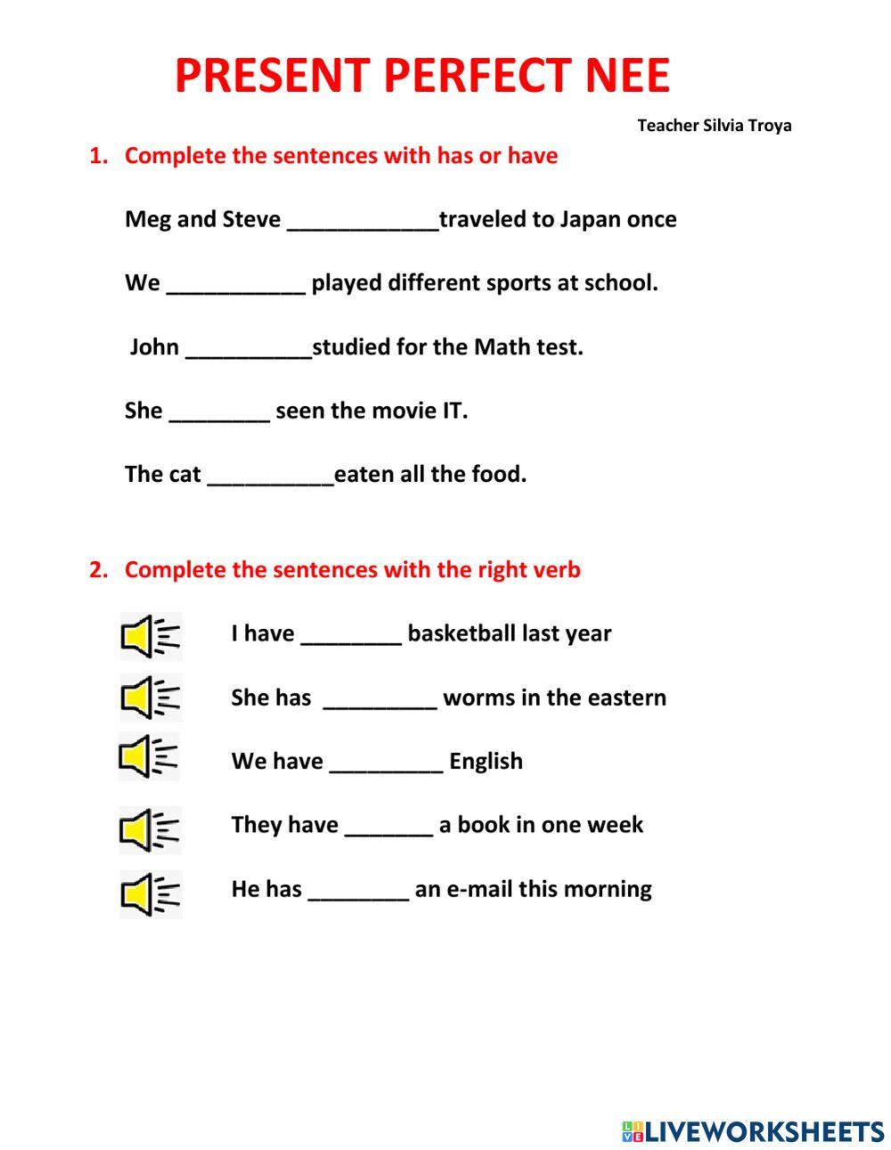 7th Present Perfect NEE