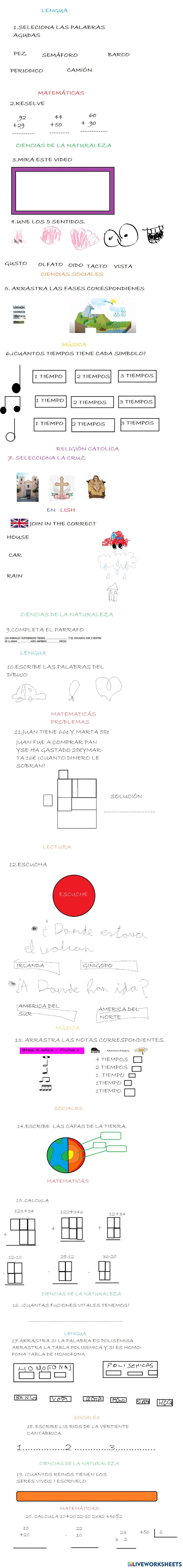 La ficha mas grande del liveworksheets