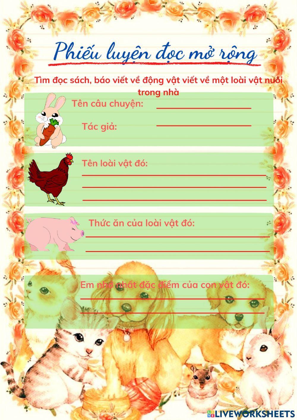 Phiếu luyện đọc mở rộng tuần 24