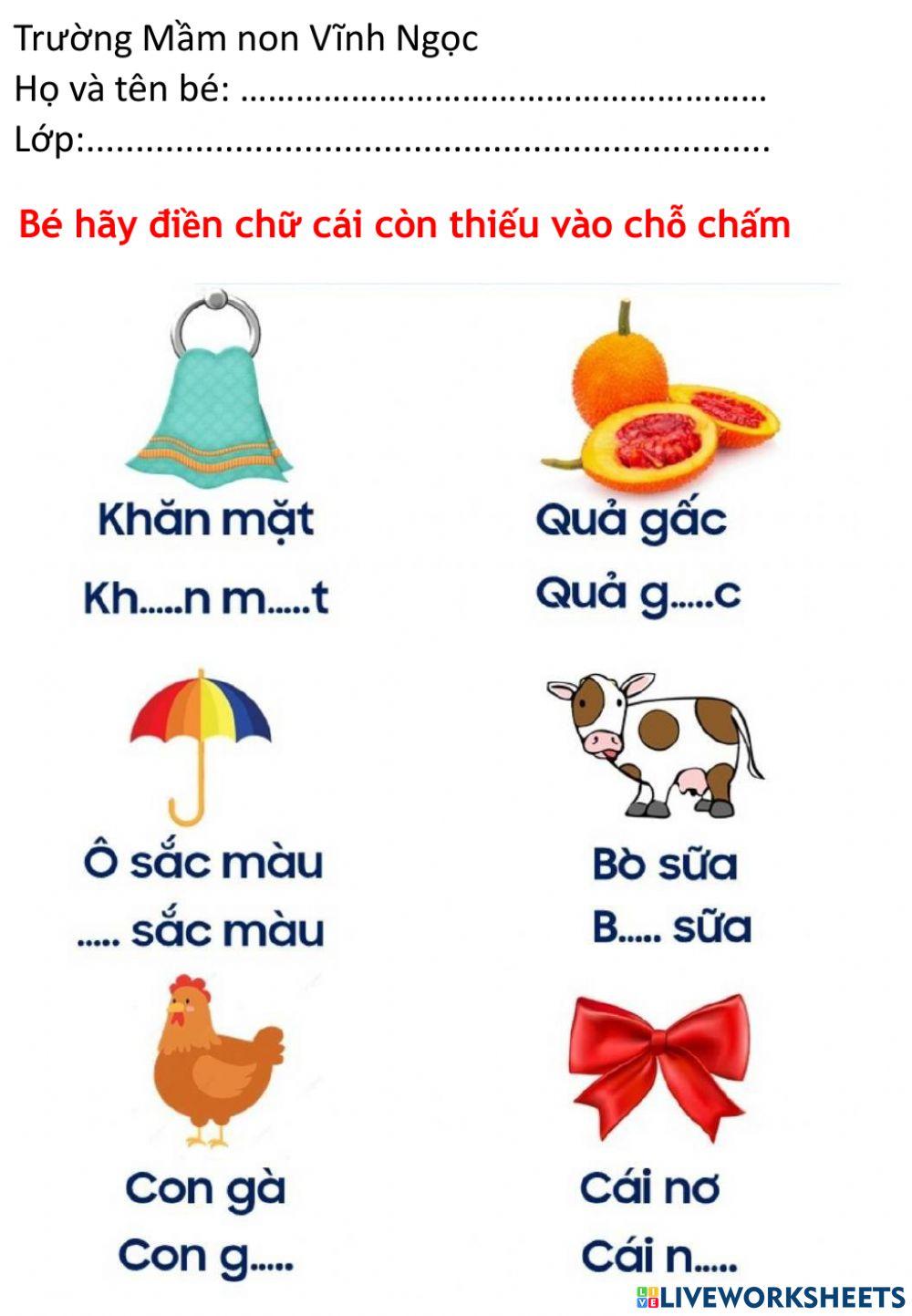 Ôn chữ cái