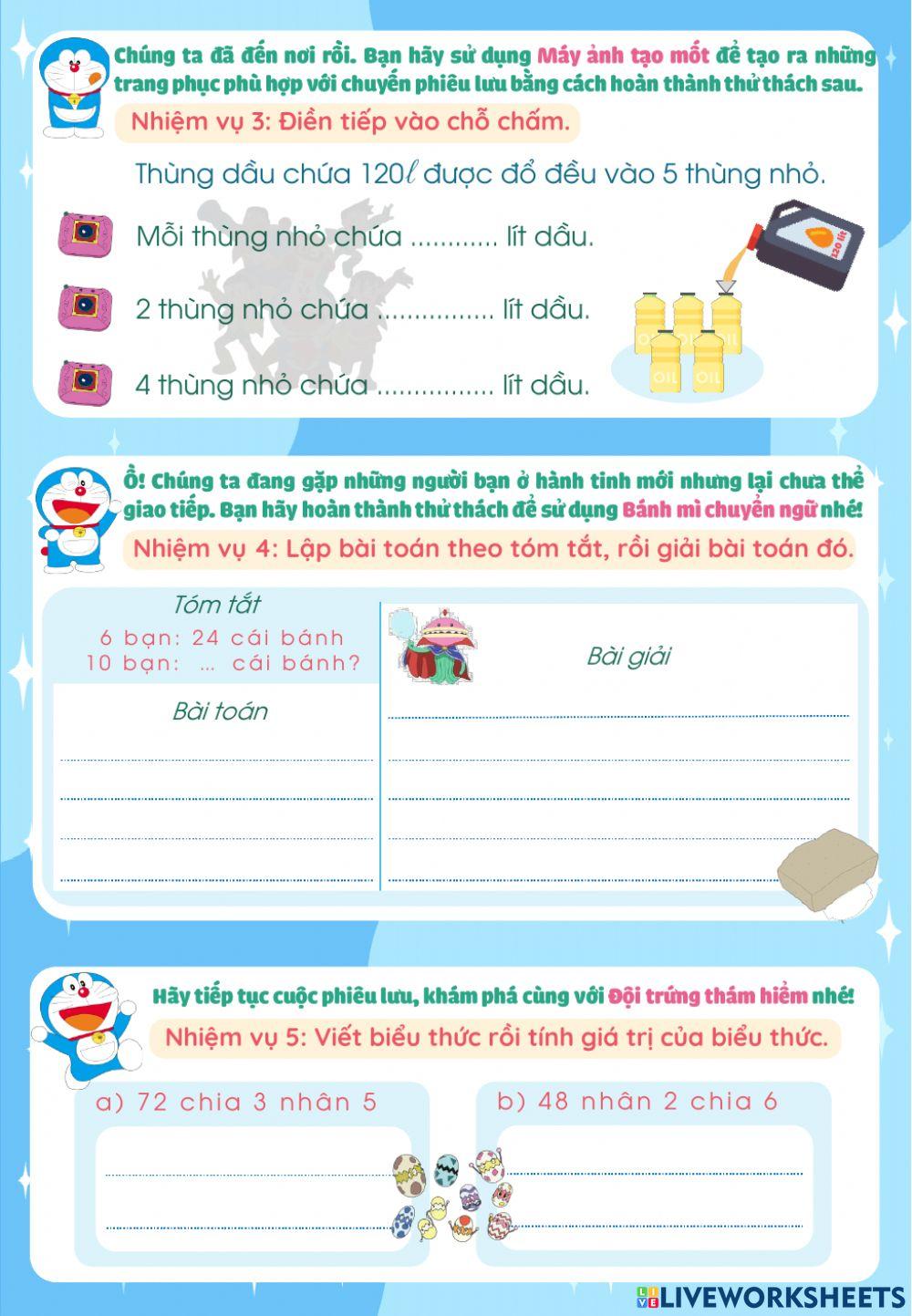 Bài tập Toán cuối tuần 25