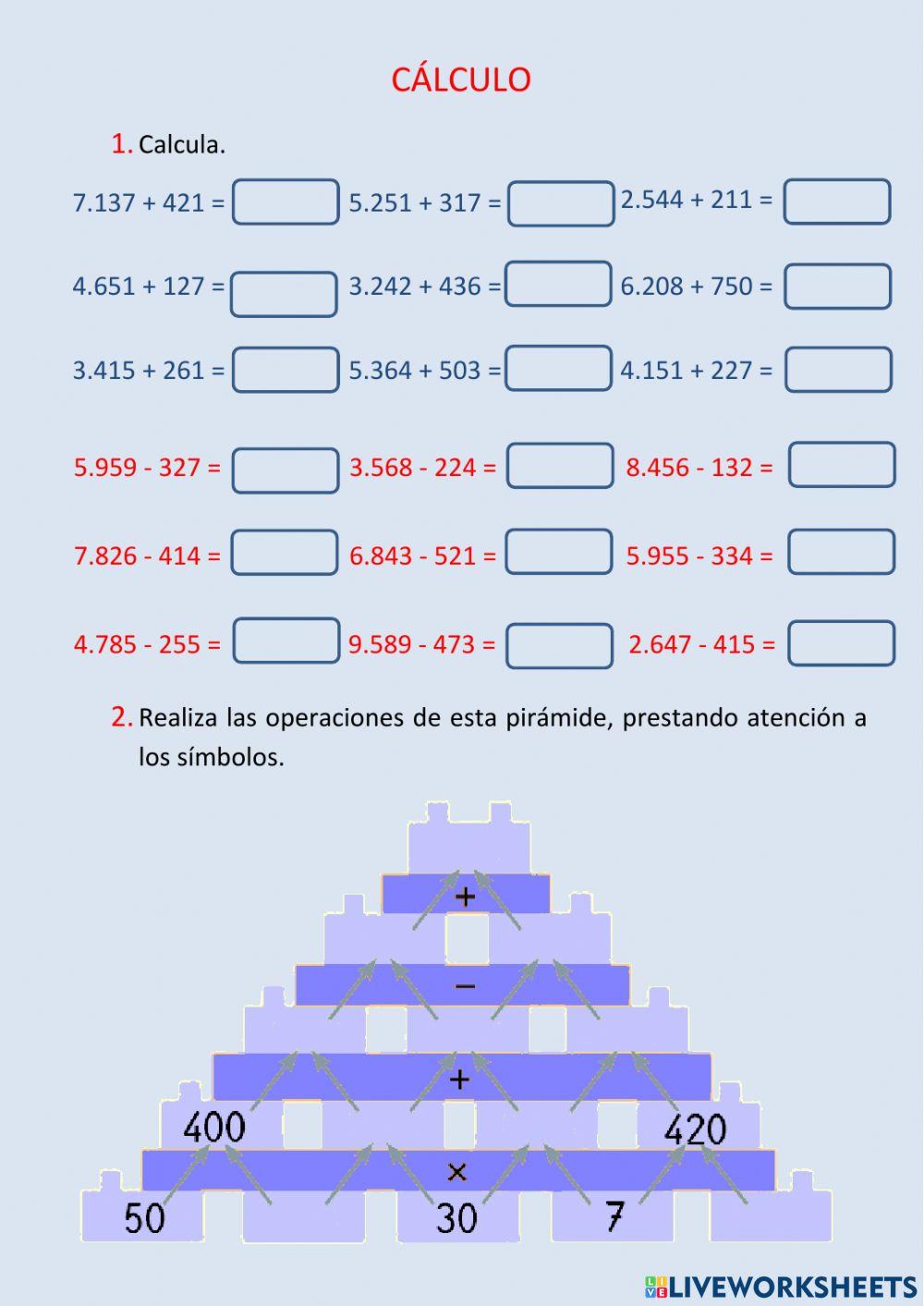 Cálculo y operaciones