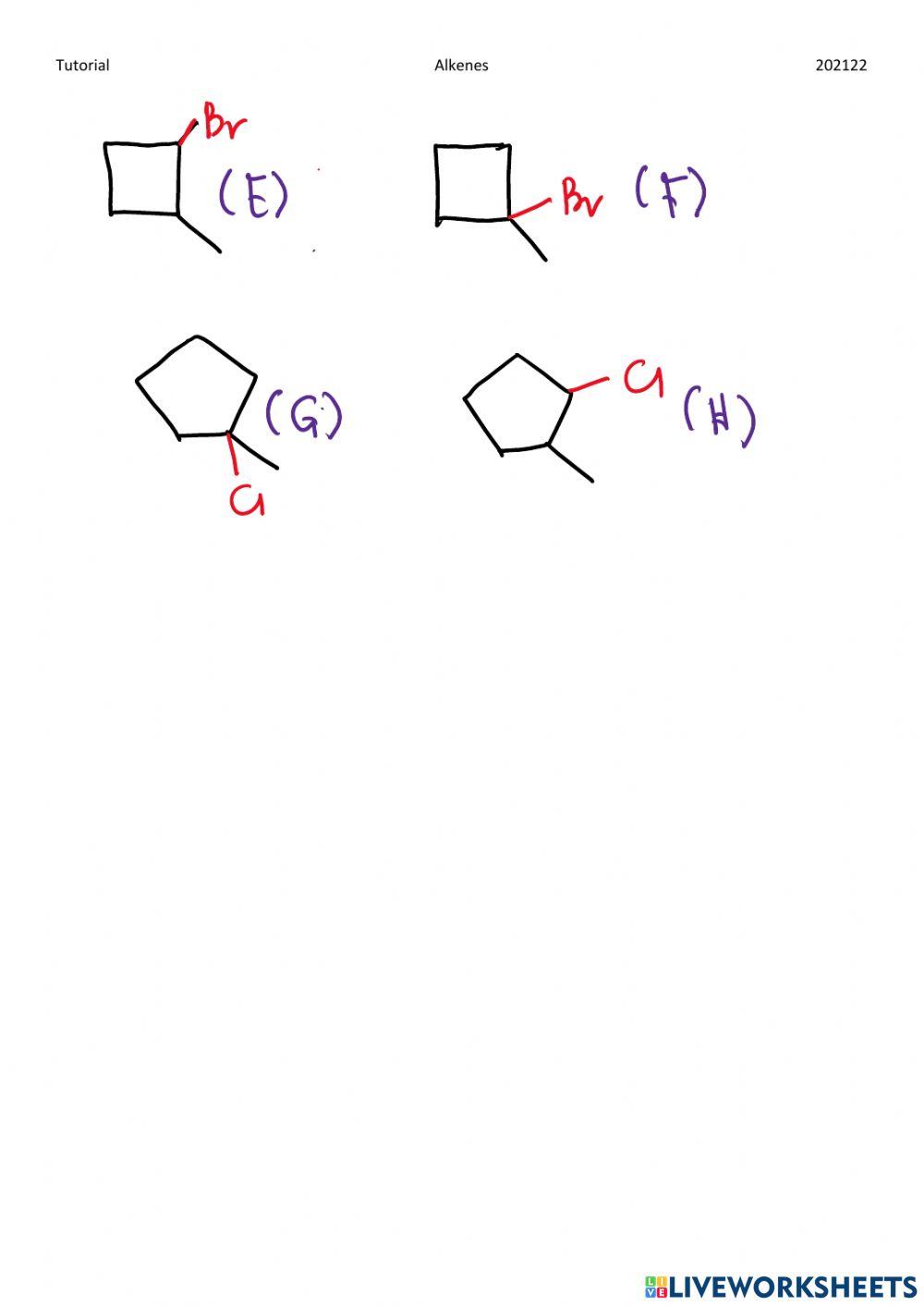 Tuto Q9: Reaction of alkenes Tuto Q9: Reaction of alkenes