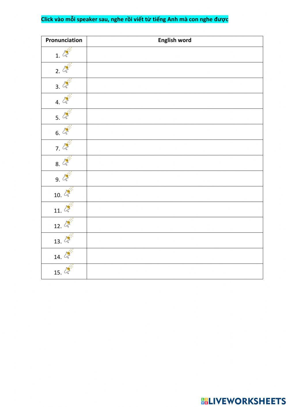 Listening - Vocabulary - Unit 10