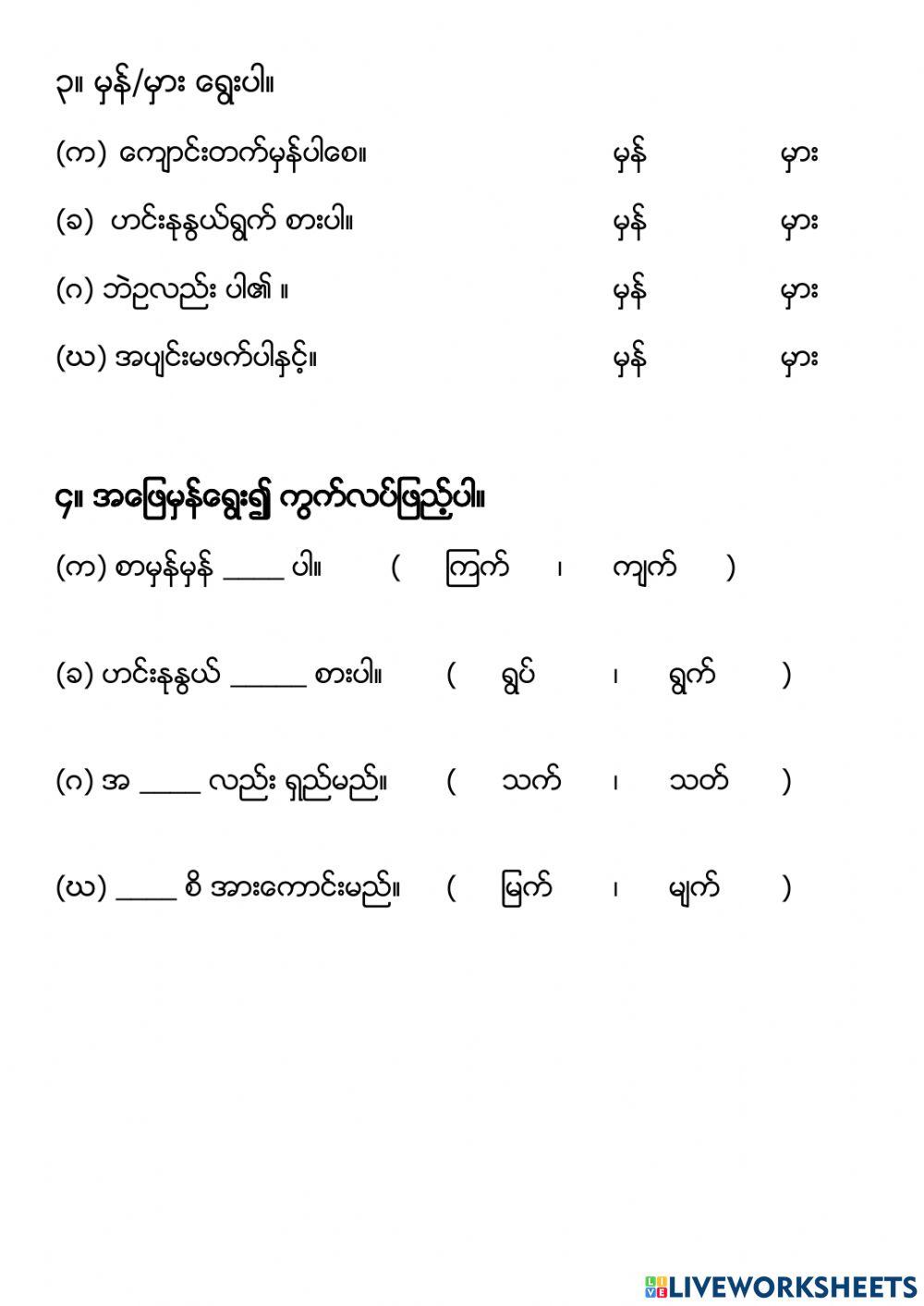 Myanmar Test