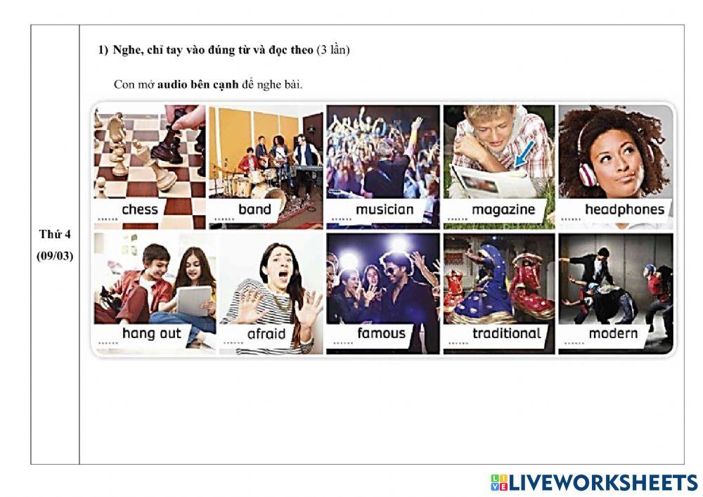 Phiếu giao bài Tiếng Anh