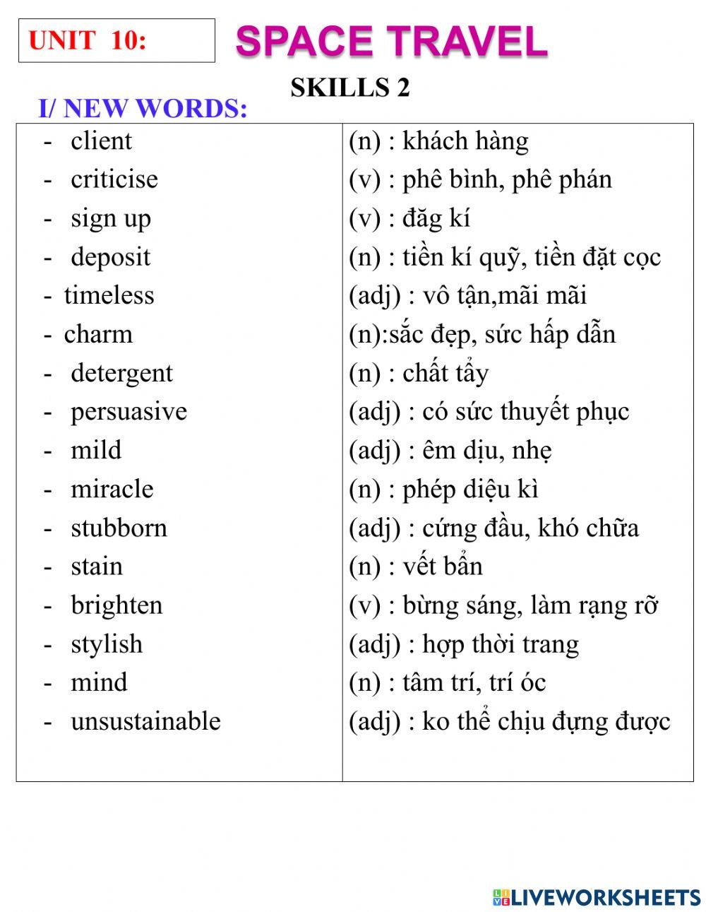 English 9- unit 10- skills 2