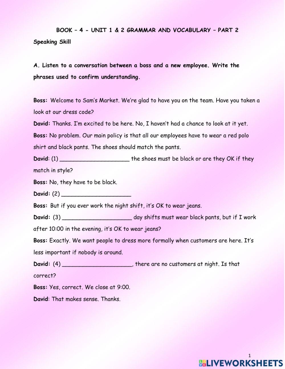 Bk - 4 ls - units 1 & 2 grammar - 2