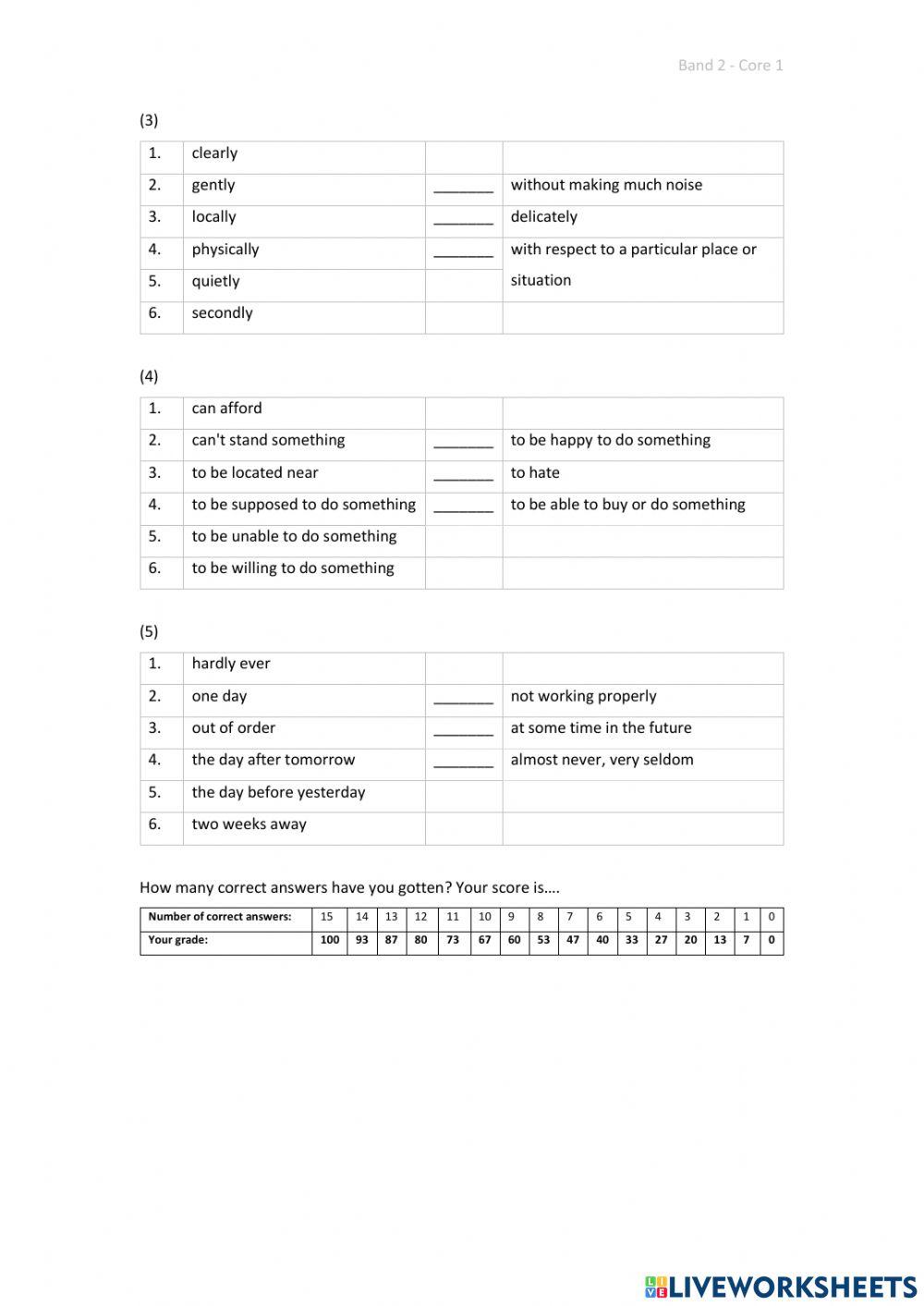 Band 2 (Core 1) - Unit 44 - Test