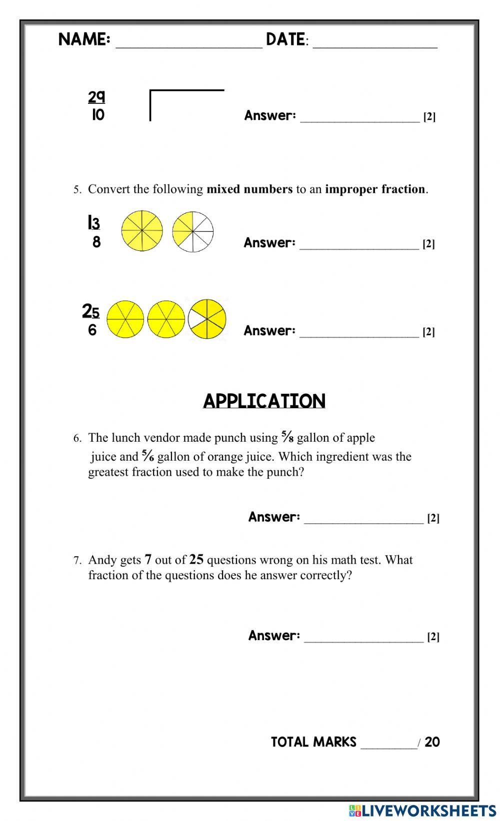Fractions Quiz Fractions Quiz