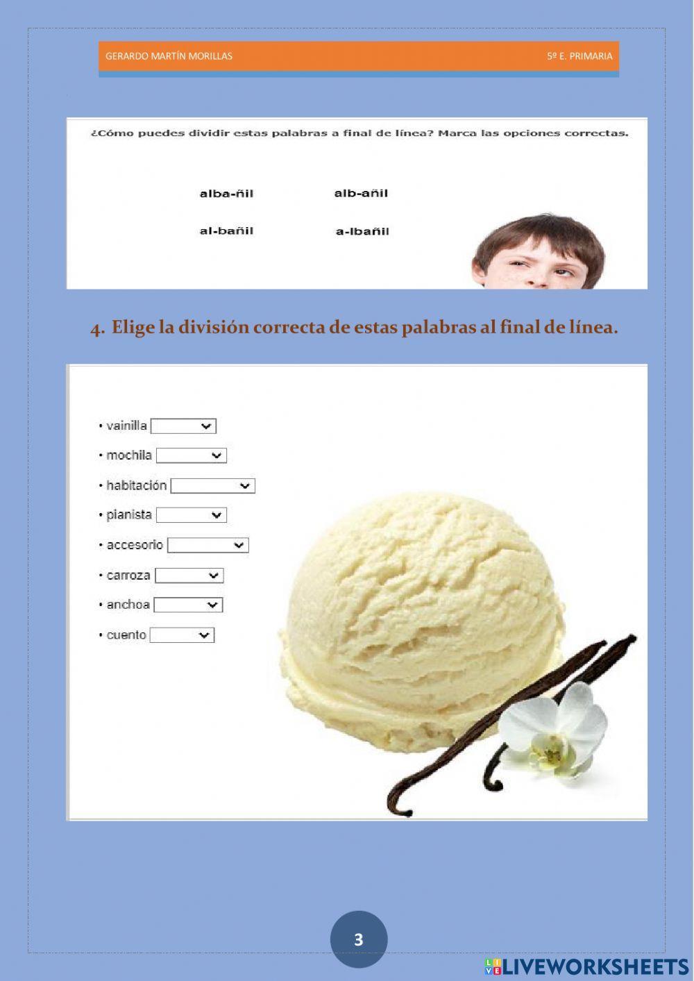 Taller de ortografía. Ficha 13.