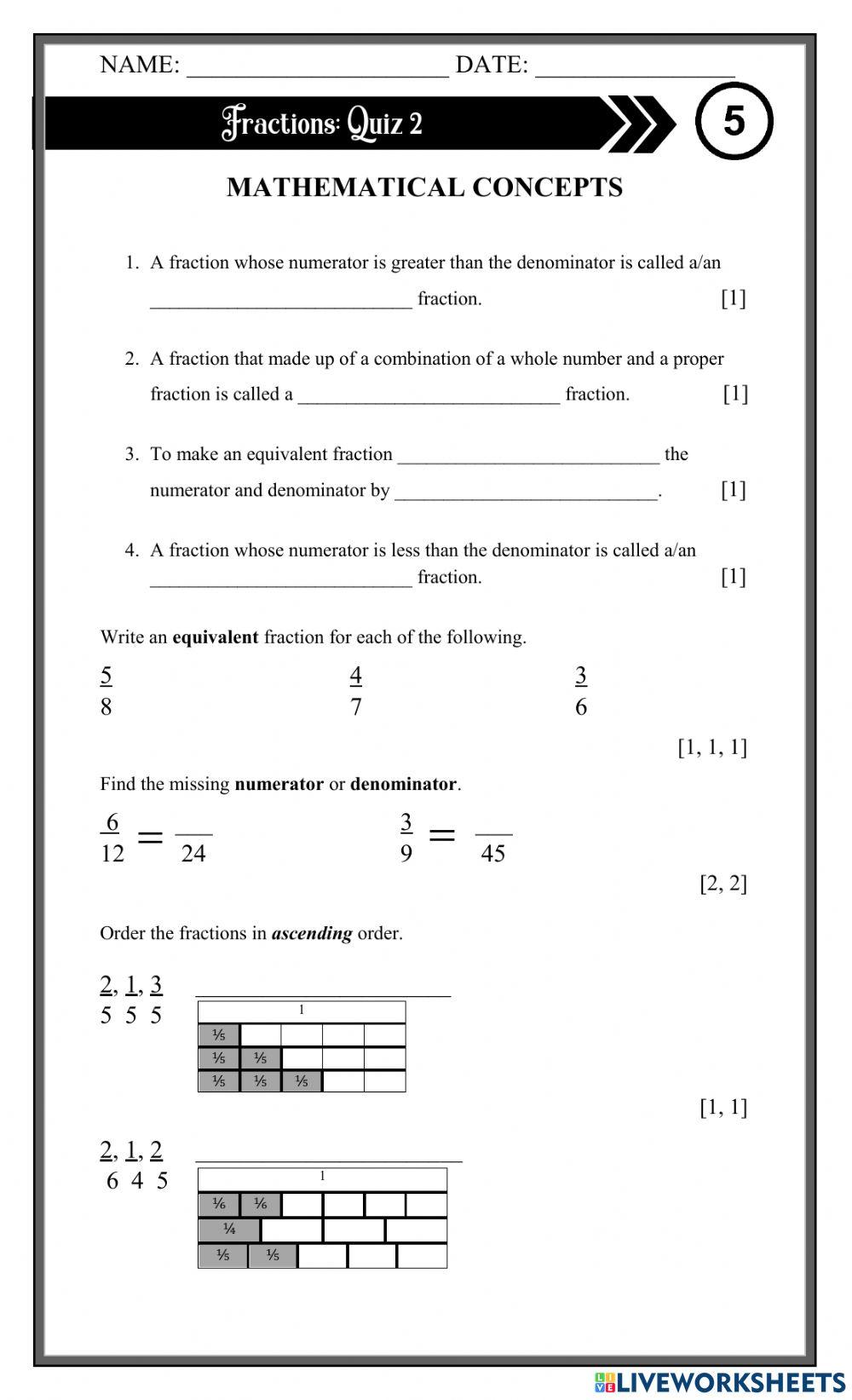 Fractions quiz: 2