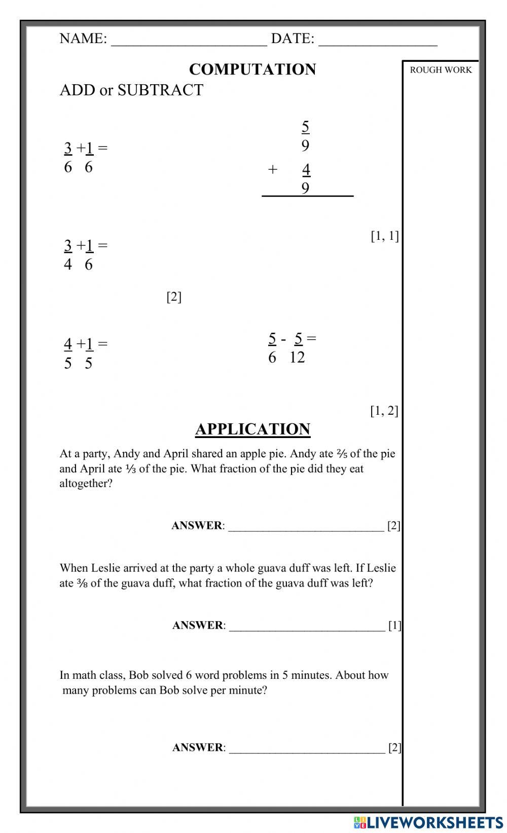 Fractions quiz: 2