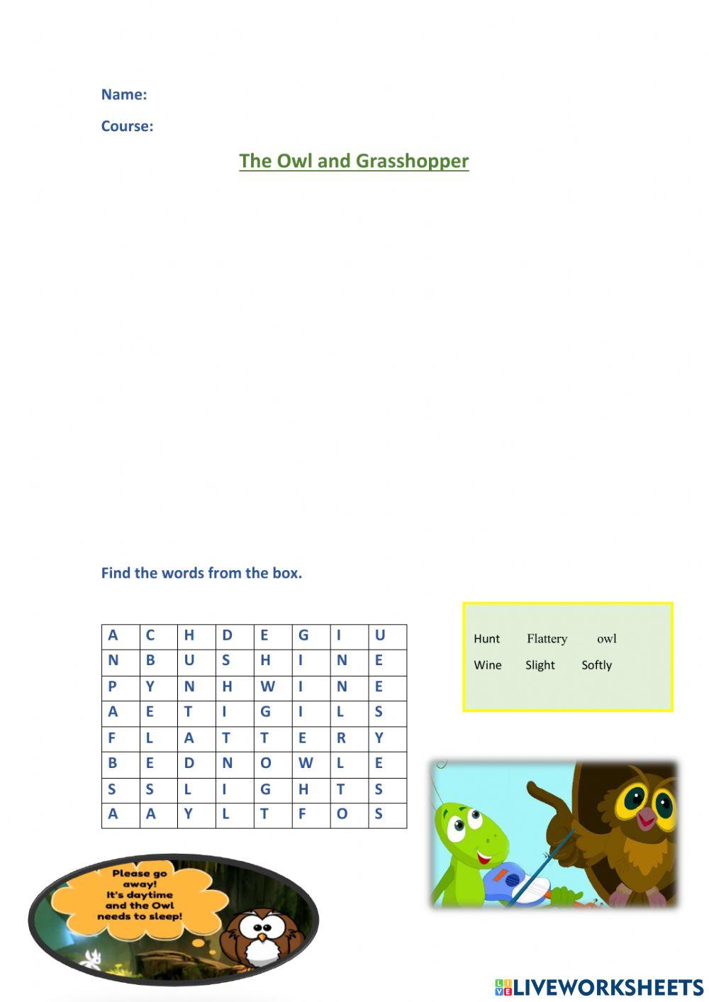 The Owl And The Grasshopper