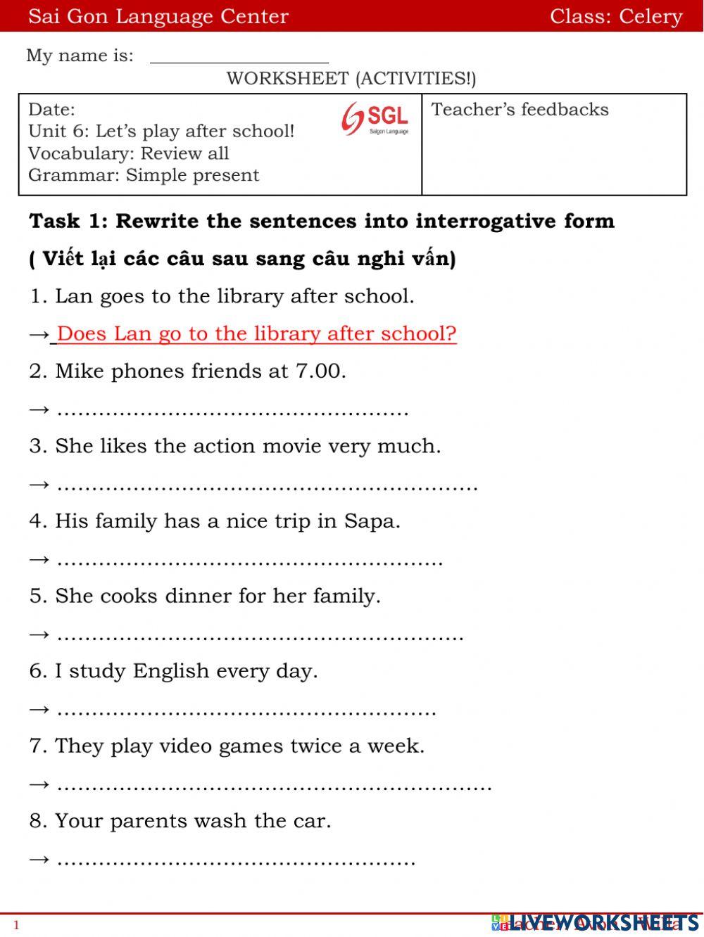 Let's play after school