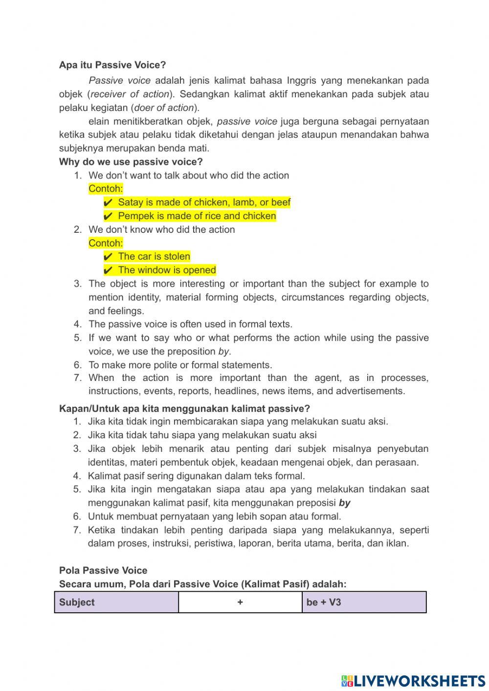 Active and Passive Voice