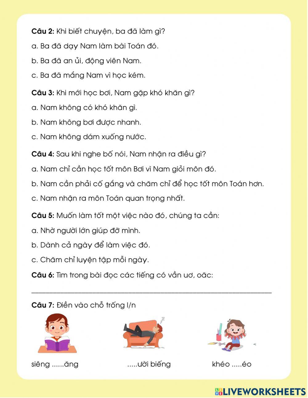 Phiếu bài tập tuần 25