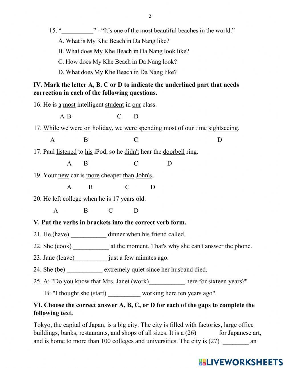 Đề ôn luyện vào lớp 6 - 05