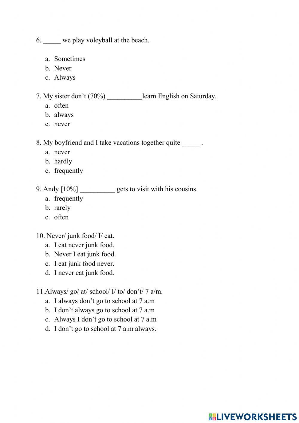 Trạng từ tần suất