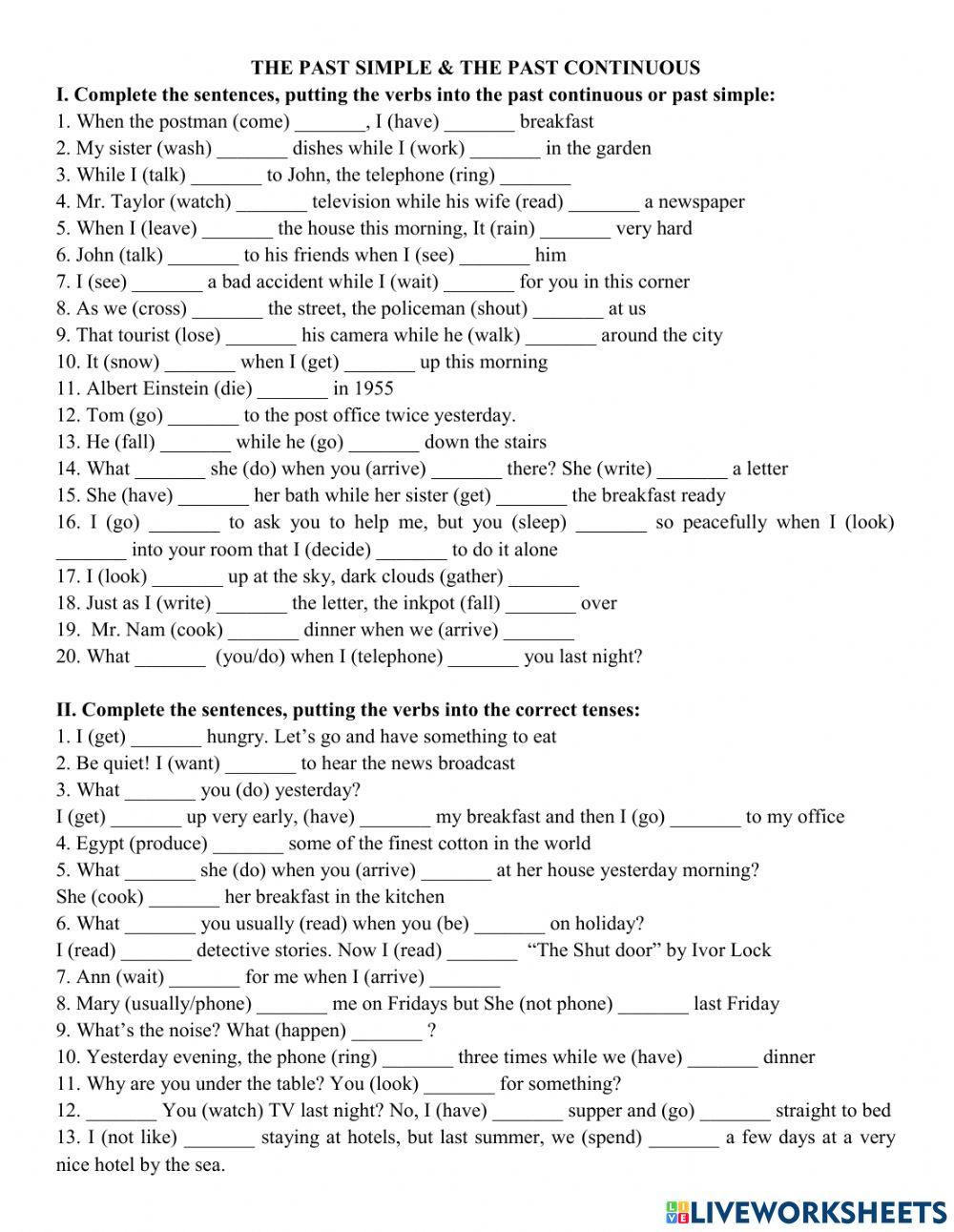 Past Simple - Past Continuous