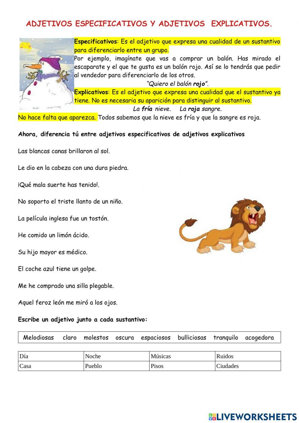 Repasamos el adjetivo