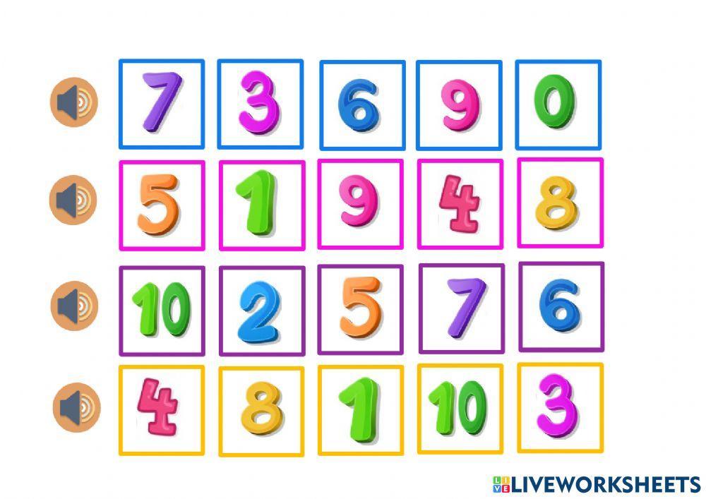 Los números del 6 al 9 en inglés