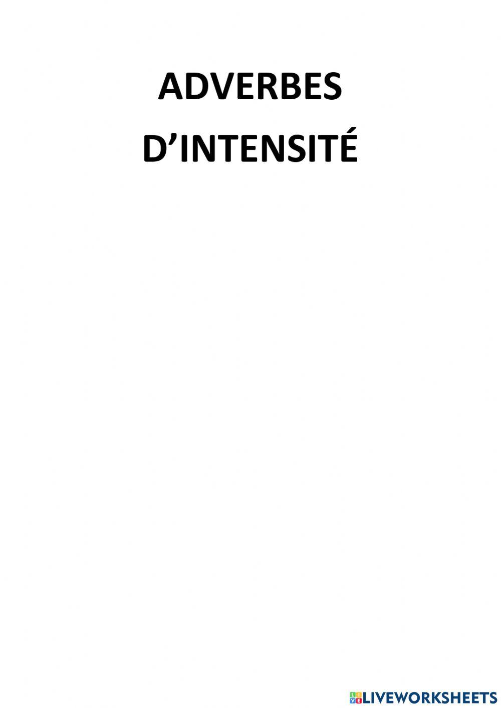 Adverbes dintensite