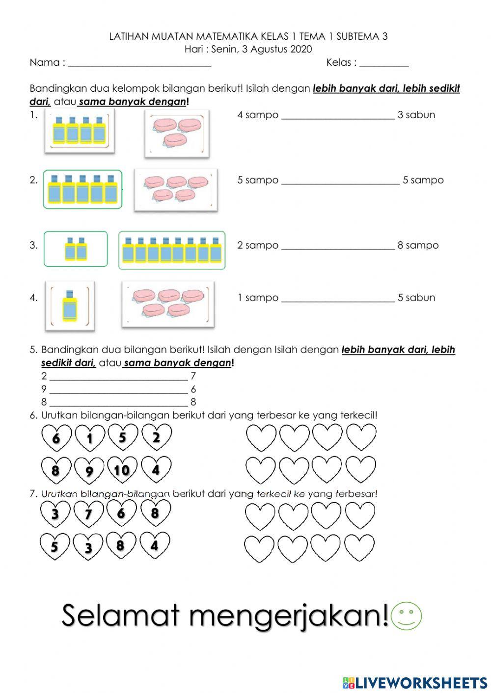 Membandingkan dan Mengurutkan Bilangan