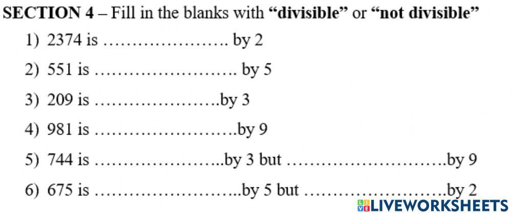 Divisibility rules