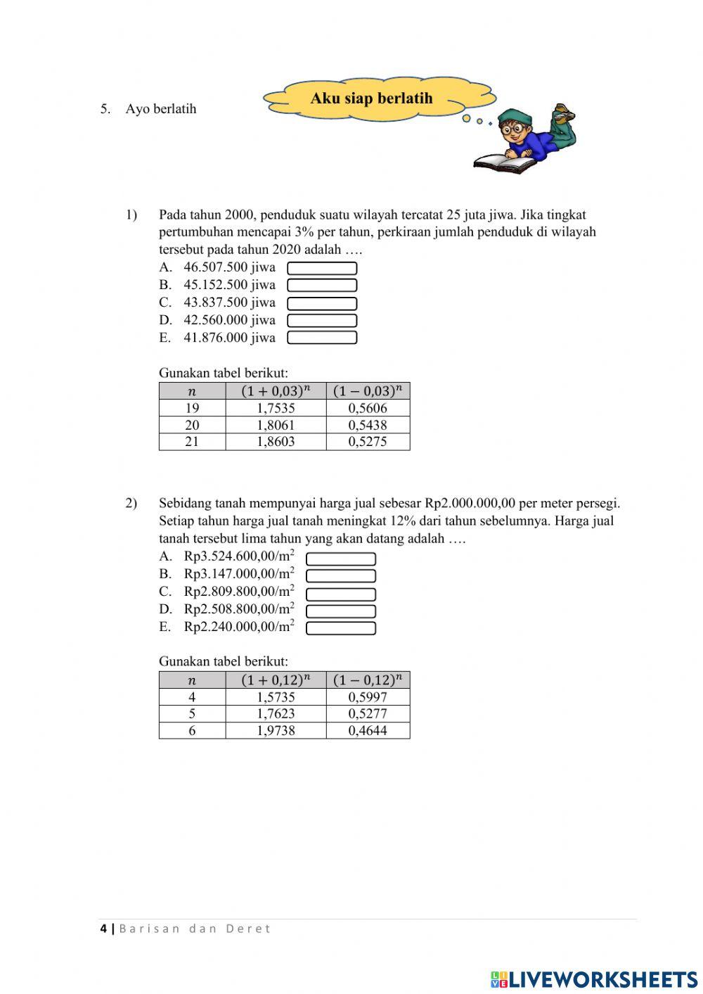 LKPD 06 Barisan dan Deret