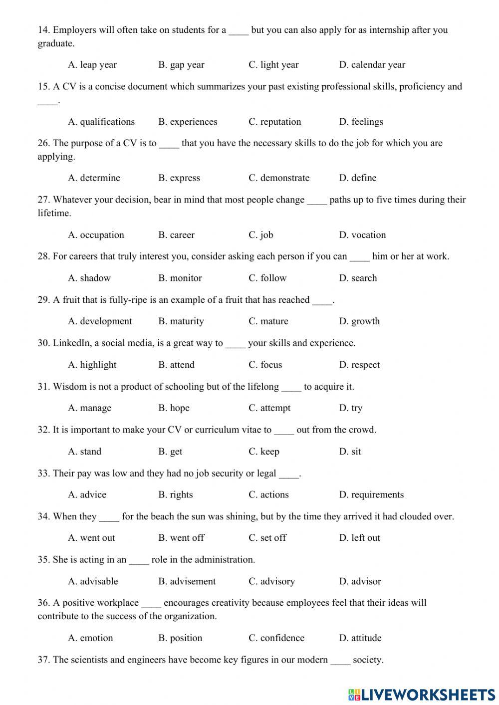 Revision for the 2nd term test – no1 (grade 12)