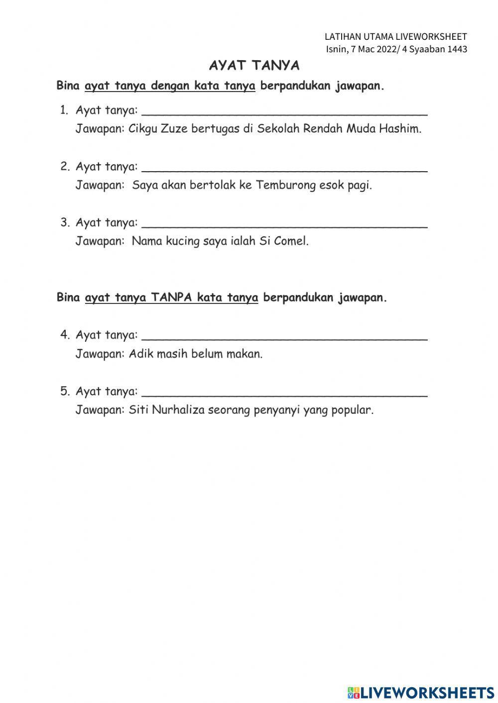 Kata tanya & ayat tanya