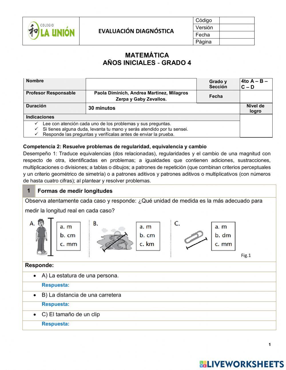 Evaluación de equivalencias