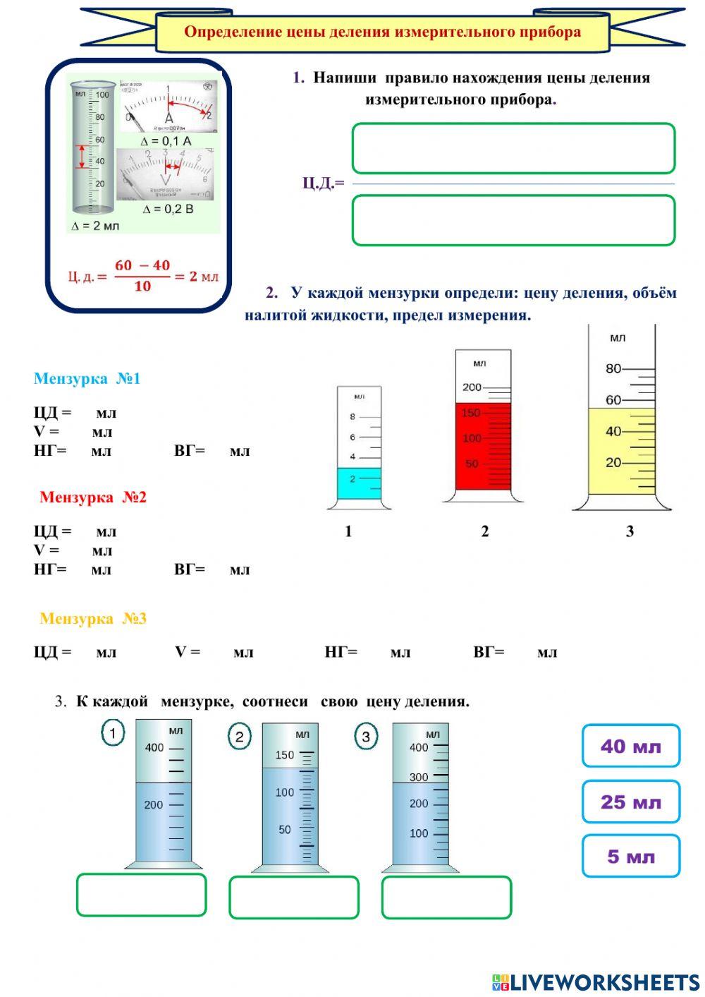 -Определение цены деления измерительного прибора-
